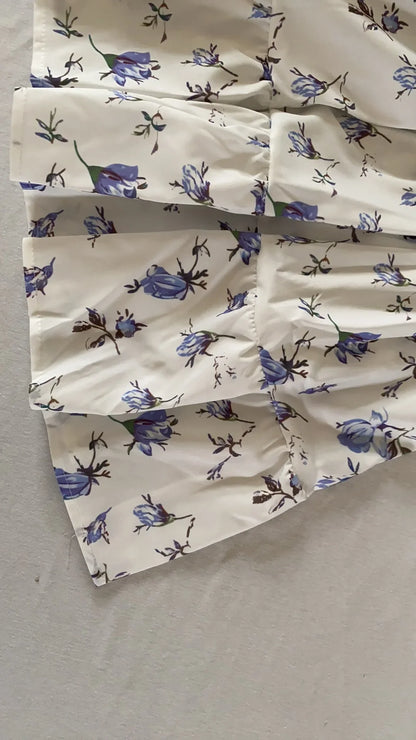 Women Floral Print Mini Dress High Waist A-Line Summer Autumn Long Sleeve V Neck Dresses Vintage Beach Vacation Casual Vestidos
