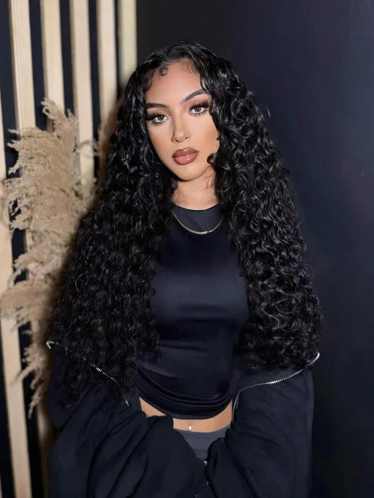 13x6 HD Lace Loose Deep Wave Frontal Wigs 40 42 Inch Deep Curly Lace Front Human Hair Wigs Preplucked Glueless Wig Human Hair