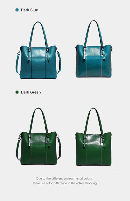 High Quality Women's Genuine Leather Tote Lady Luxury Designer Cowhide Shoulder Bag Large Capacity OL Handbag Shopper Bag