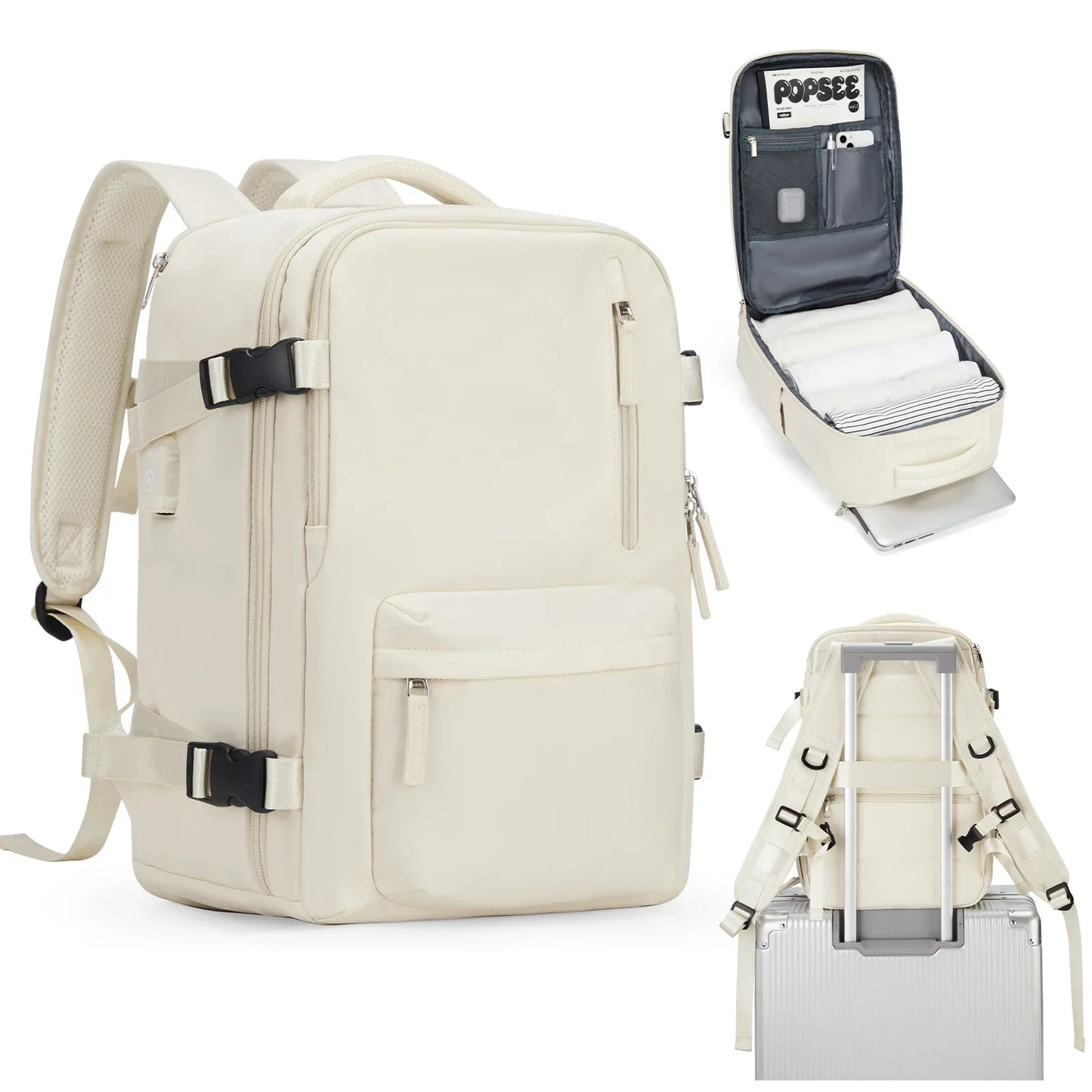 Women's Cabin Travel Backpack Laptop Bag Large Capacity Easyjet Carry-Ons 45x36x20 Backpack Ryanair 40x20x25 Water Resistant Bag