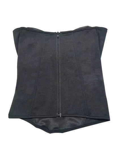Women's black corset top, classic and stylish solid color off-the-shoulder sexy bandeau tank top, waist-cinching design to flatt
