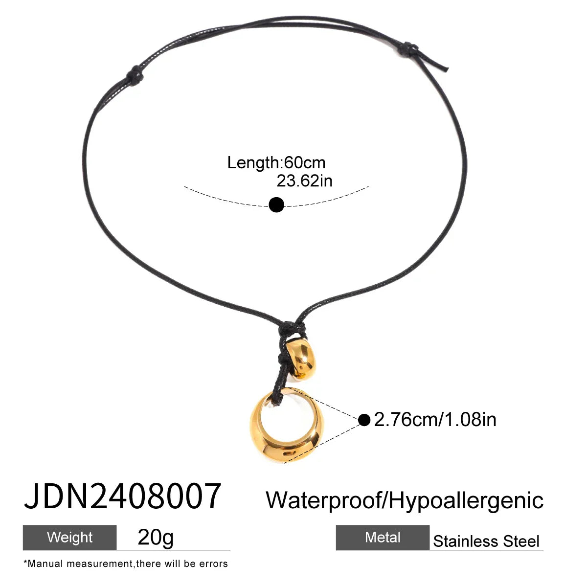 Waterproof Stainless Steel Micro Trend Cord Necklaces Women Statement Metal 18K Gold Plated Trendy 2024 Jewelry collares