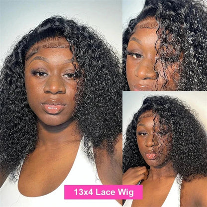 200% Density Burmese Curly Short Bob Wig Human Hair Bob Wigs Deep Wave 13x4 HD Lace Frontal Wig 4x4 Lace Closure Wig Virgin Bob