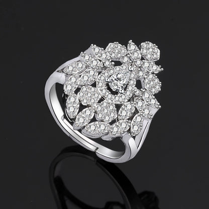 Luxury Women's Jewelry Elegant Style Bridal Tassel Zircon Necklace Earrings Bracelet Ring 4 Piece Bridal Large Wedding Jewelry S