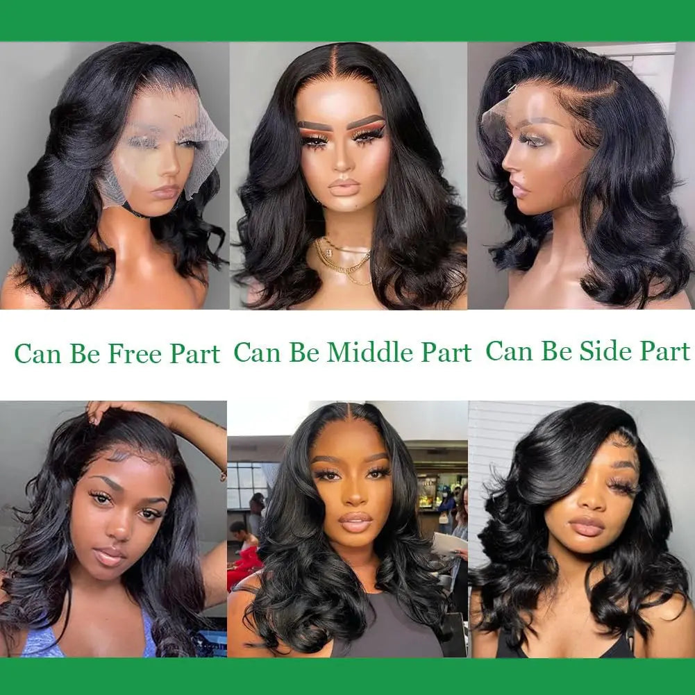 Bob Wig Human Hair 13x4 Frontal Lace Wig Body Wave HD Lace Front Wigs Human Hair Pre Plucked 99J,4/27 and natural Wigs for Women