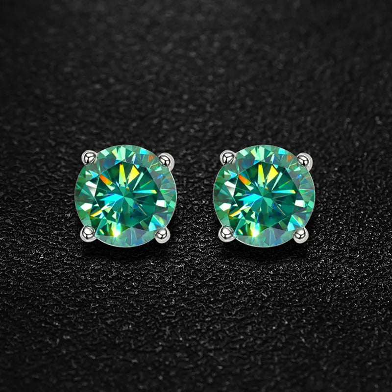 D Color Moissanite Earring S925 Sterling Sliver Plated with 18k White Gold Earring for Women Man Sparkling Fine Jewelry