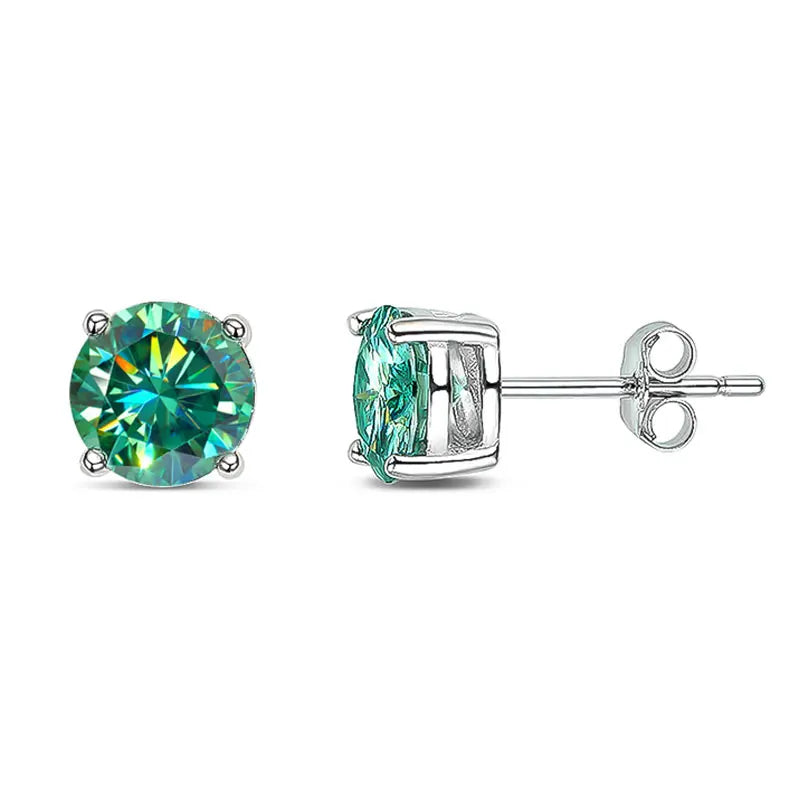 D Color Moissanite Earring S925 Sterling Sliver Plated with 18k White Gold Earring for Women Man Sparkling Fine Jewelry