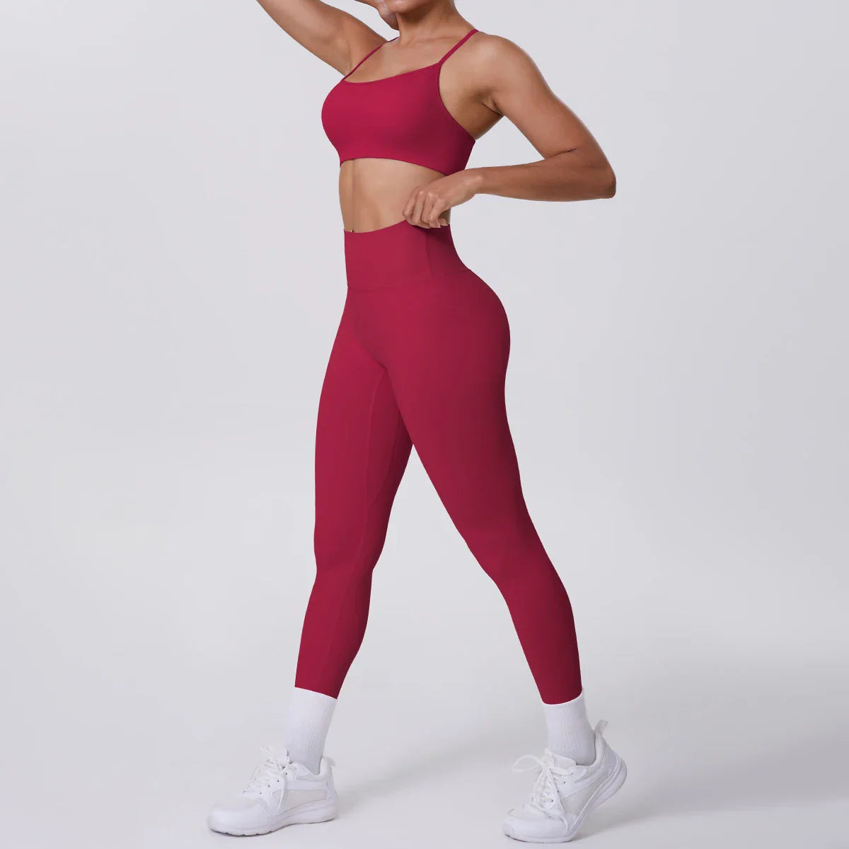 Yoga Suit Sports Set Gym Seamless High Impact Sports Bra Women's High Waist and Hips Tight Peach Buttocks Pants Womens Sportswea