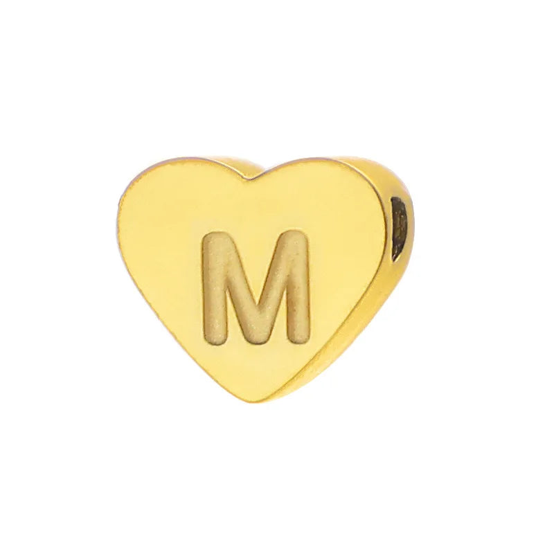 Initial Name Heart Shape Pendant For Necklaces Stainless Steel Necklace for Women Bracelet Make Earrings Jewelry