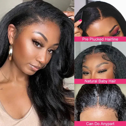 13x4 Straight Lace Front Wigs Human Hair For Women Yaki Straight Lace Front Wig Remy Hair Brazilian Virgin Human Hair Wigs