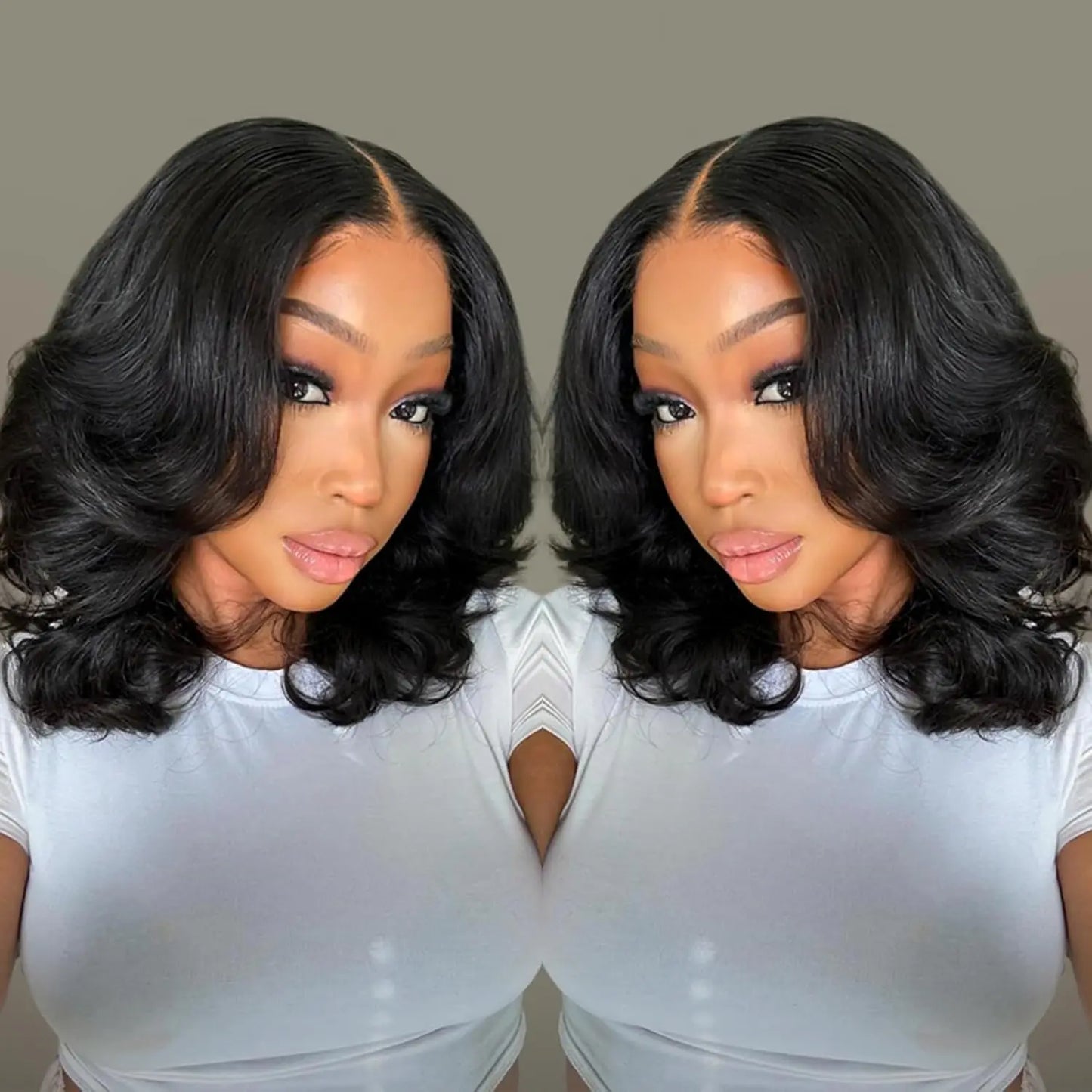 Bob Wig Human Hair 13x4 Frontal Lace Wig Body Wave HD Lace Front Wigs Human Hair Pre Plucked 99J,4/27 and natural Wigs for Women