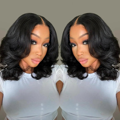 Bob Wig Human Hair 13x4 Frontal Lace Wig Body Wave HD Lace Front Wigs Human Hair Pre Plucked 99J,4/27 and natural Wigs for Women