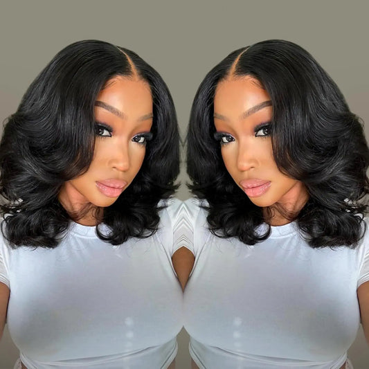 Bob Wig Human Hair 13x4 Frontal Lace Wig Body Wave HD Lace Front Wigs Human Hair Pre Plucked 99J,4/27 and natural Wigs for Women