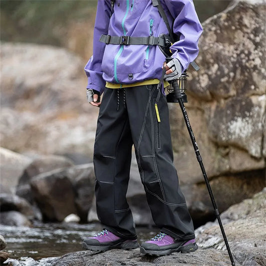 Summer Hiking Pant Autumn Outdoor Sports Waterproof Paratrooper Pants Elastic Waist Camping Trousers Solid Cycling Fishing Pants