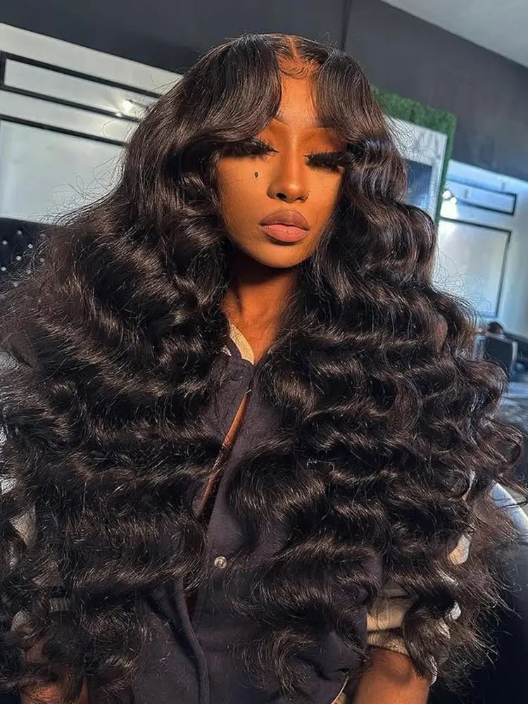 Loose Deep Wear And Go Glueless 5x5 13x6 HD Transparent Lace Front Wigs Pre Plucked Brazilian Human Hair Wigs 42 Inch Women Wigs
