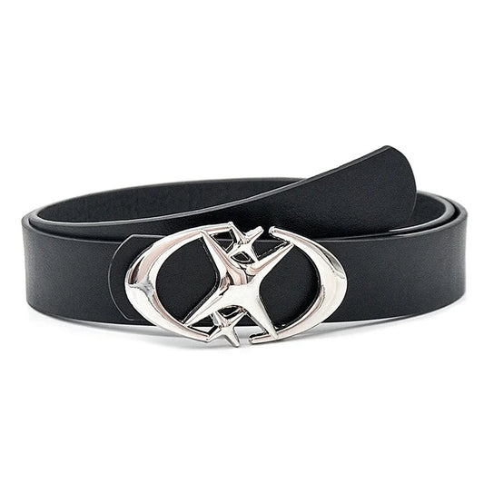Men's Belt Punk Star Buckle Belt Design Cross Metal Vintage Gothic Men Women Y2K Belt Pu Leather Belt Pants Jeans Neutral Belts