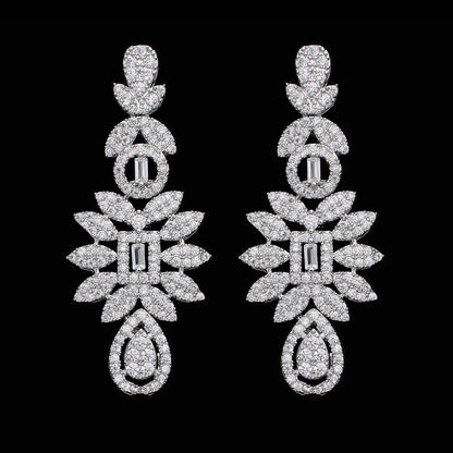 2025 Hot Sale Bridal Wedding Jewelry Sets for Women 4 Pieces Wedding Party Zirconia Necklace Bracelet with Adjustable Chain