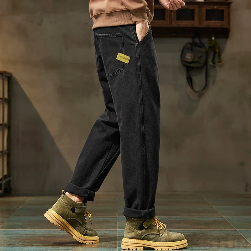 Black Jeans Men Harem Pants Loose Fit Denim Trousers Baggy Pants Mens Desinger Clothing Oversized 42 Cowboys 2024 New Kpop