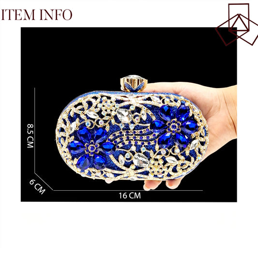 BLUE Rhinestone-encrusted Sex Ladies Shoes / MATCHING SPARKING MINI BAG (SPECIAL COLLECTION)