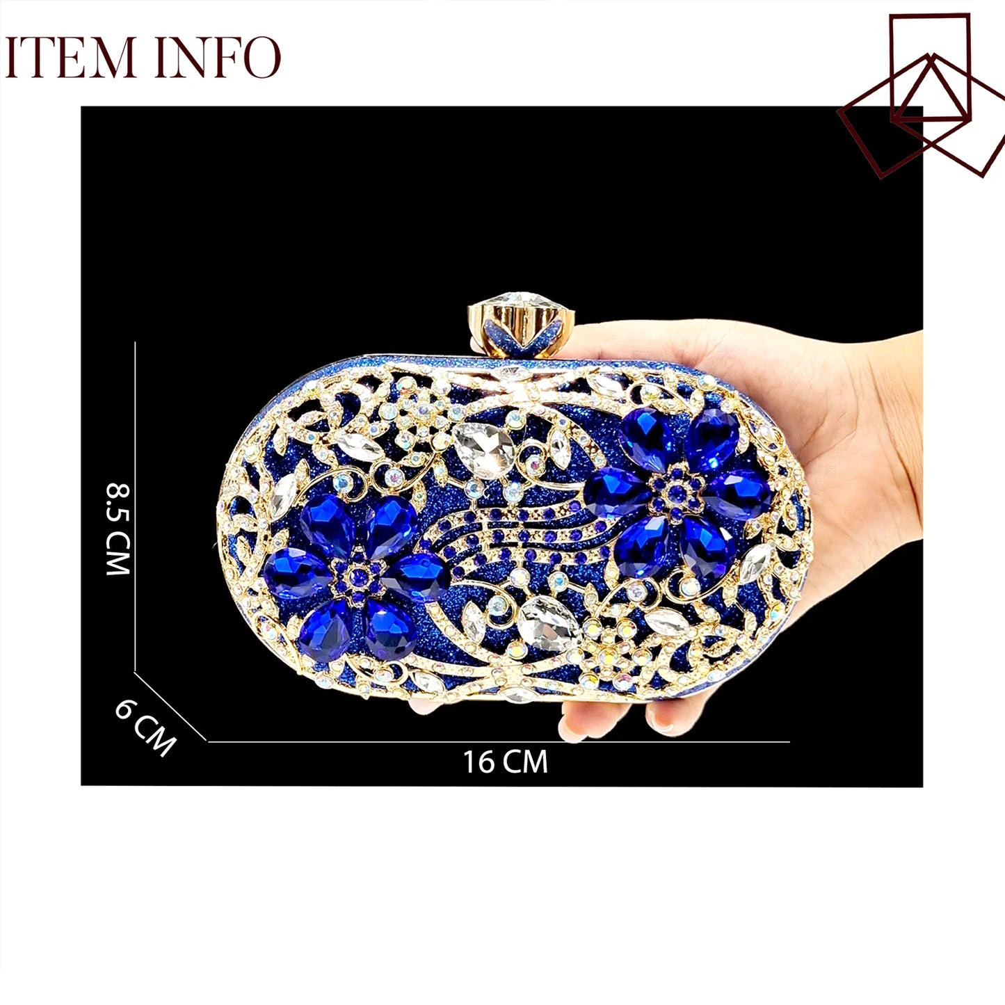 BLUE Rhinestone-encrusted Sex Ladies Shoes / MATCHING  SPARKING MINI BAG (SPECIAL COLLECTION)