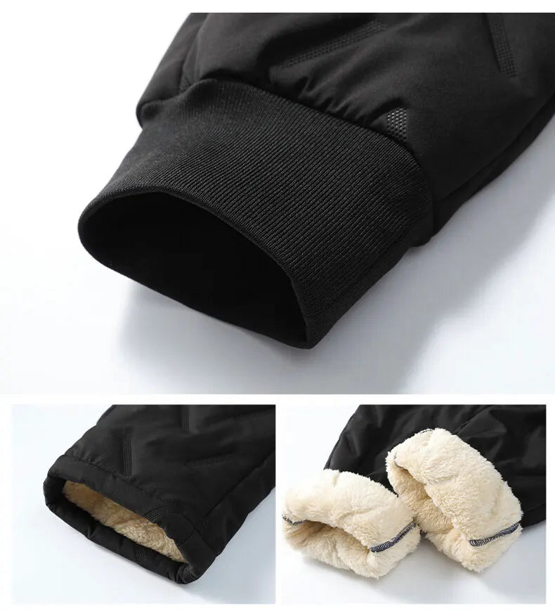 Winter Running Pant Cashmere Thicken Fleece Windproof Sweatpants Men Joggers  Cotton Warm Pants Male Waterproof Thermal Trousers