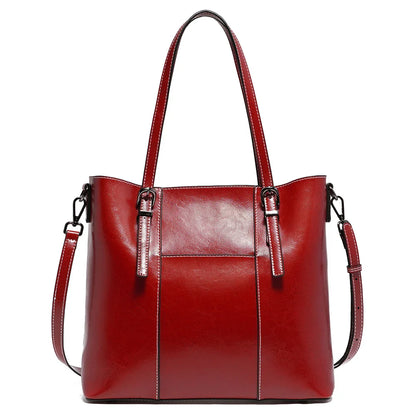 High Quality Women's Genuine Leather Tote Lady Luxury Designer Cowhide Shoulder Bag Large Capacity OL Handbag Shopper Bag