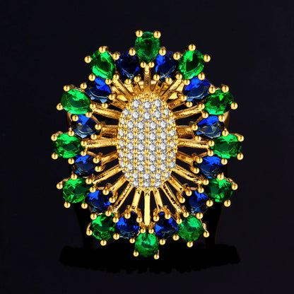 2024 Bridal Wedding Jewelry Set for Women Gold Plated Nigerian African 4pcs Jewelry Necklace Earrings Set Green Red CZ Zirconia