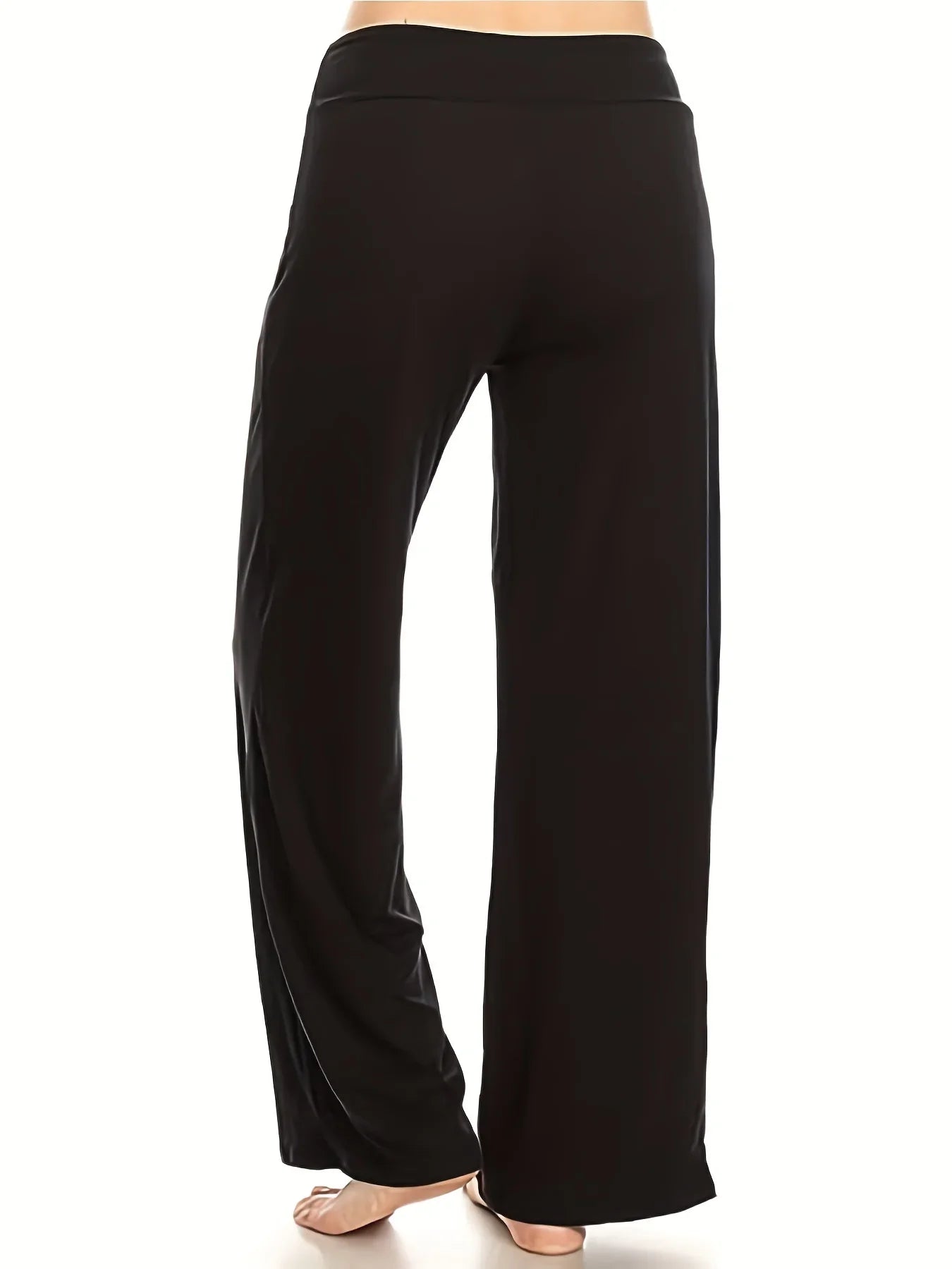 Women's plus size knitted fabric business straight pants