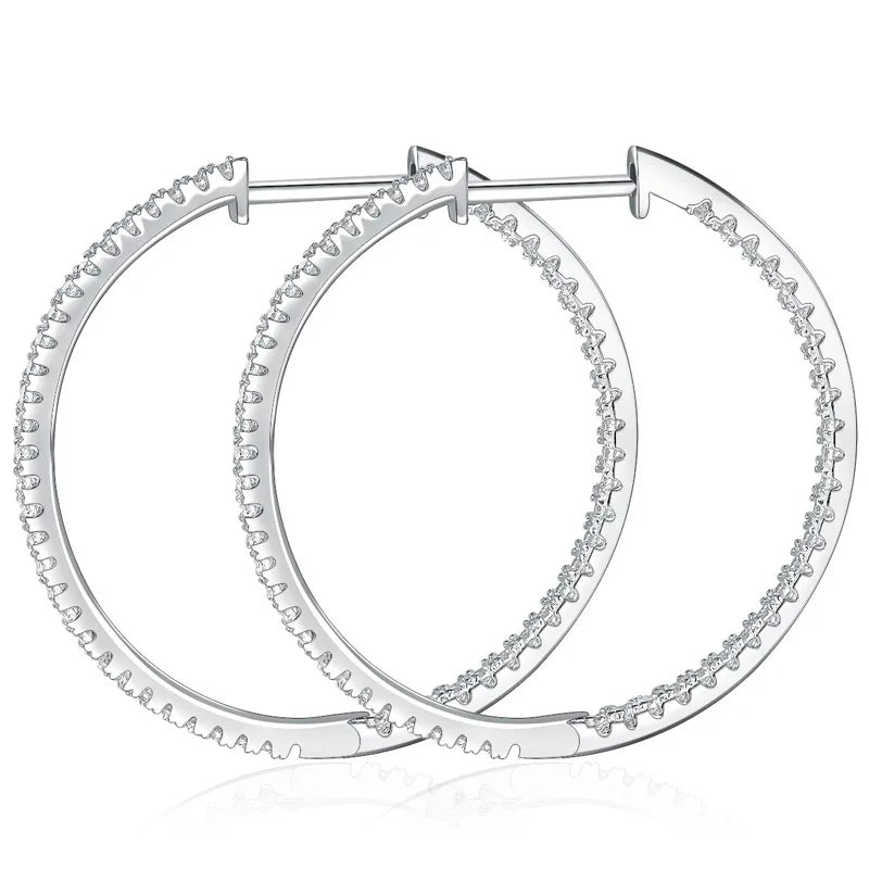 Moissanite Loop Earrings for Women 925 Sterling Sliver 1.2mm D vvs1 Lab Grown Diamond Ear Studs Fine Jewelry Gift