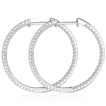 Moissanite Loop Earrings for Women 925 Sterling Sliver 1.2mm D vvs1 Lab Grown Diamond Ear Studs Fine Jewelry Gift