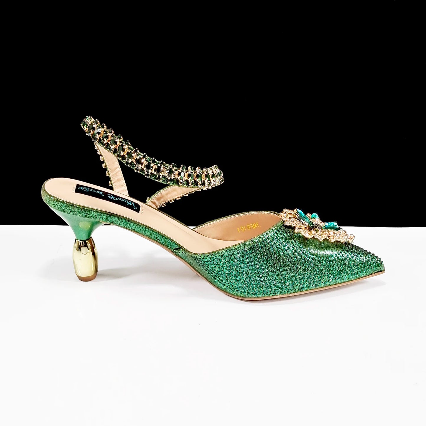 Party Perfection: Rhinestone-Embellished Heels and Gold Mini Bag for Elegant Nights