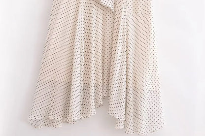 Halter Scarf Dot Print Dress Women Sleeveless Backless Chiffon Holiday Dress Fashion 2025 Summer Loose Beach Dress