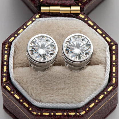D Color Moissanite Earrings for Women Men Lab Grown Diamond Ear Studs 925 Sterling Silver Fine Jewelry Gift
