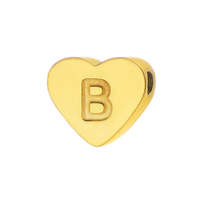 Initial Name Heart Shape Pendant For Necklaces Stainless Steel Necklace for Women Bracelet Make Earrings Jewelry