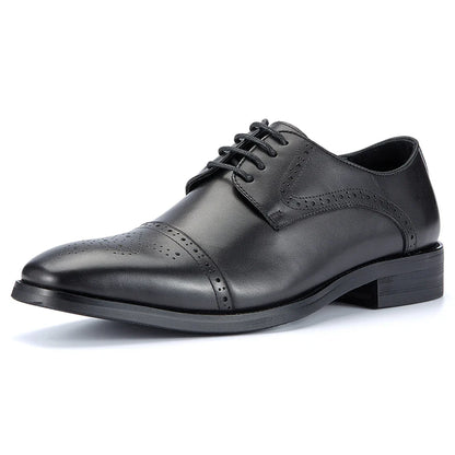 Men's First Layer Cowhide Leather Three-Joint Formal Business Dress Shoes for Office And Meeting