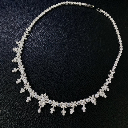 Luxury 4 Pieces Bridal Wedding Jewelry Set for Women Sparkling Cubic Zirconia Nigeria Bride Accessories
