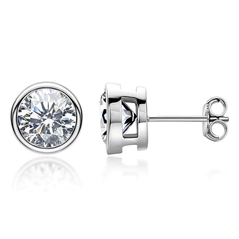 D Color Moissanite Earrings for Women Men Lab Grown Diamond Ear Studs 925 Sterling Silver Fine Jewelry Gift