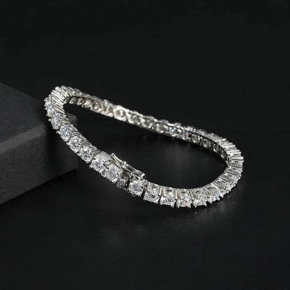 5mm Moissanite Tennis Bracelet Necklace For Women 925 Sterling Silver D VVS1 Lab Diamond with GRA Certificate Jewelry