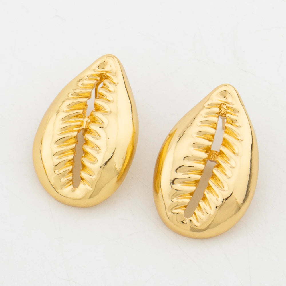 Jewelry Set Copper Women African Shell Shape Design Earrings Pendant Bracelet Ring Dubai Arab Turkis Jewelry