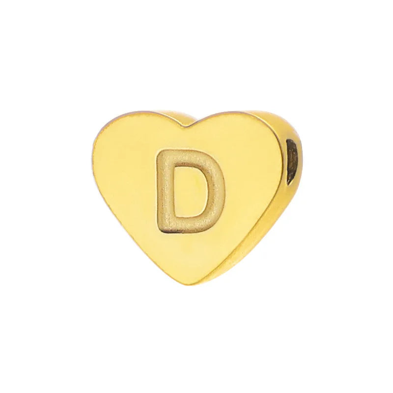 Initial Name Heart Shape Pendant For Necklaces Stainless Steel Necklace for Women Bracelet Make Earrings Jewelry