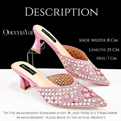 BLUE Rhinestone-encrusted Sex Ladies Shoes / MATCHING  SPARKING MINI BAG (SPECIAL COLLECTION)