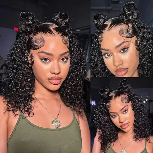 12A Brazilian Virgin Human Hair Wig Kinky Curly Goddess Style 13x4 HD Transparent Lace Frontal With Baby Hair Up To 40