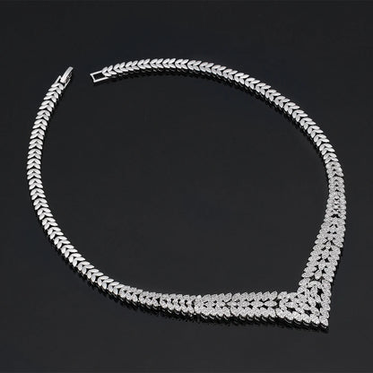 2025 New Wedding Jewelry Set for Women Saudi Arabia 4 Pieces Zirconia Bridal Jewellery Collection Necklace Set