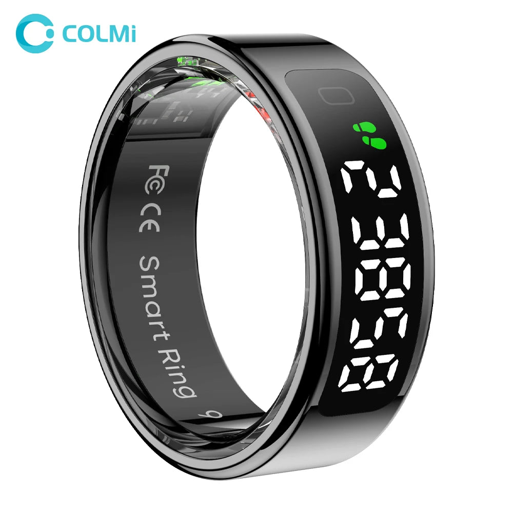 Smart Ring with Display Screen and Touch, Wireless Charging, Health Manager