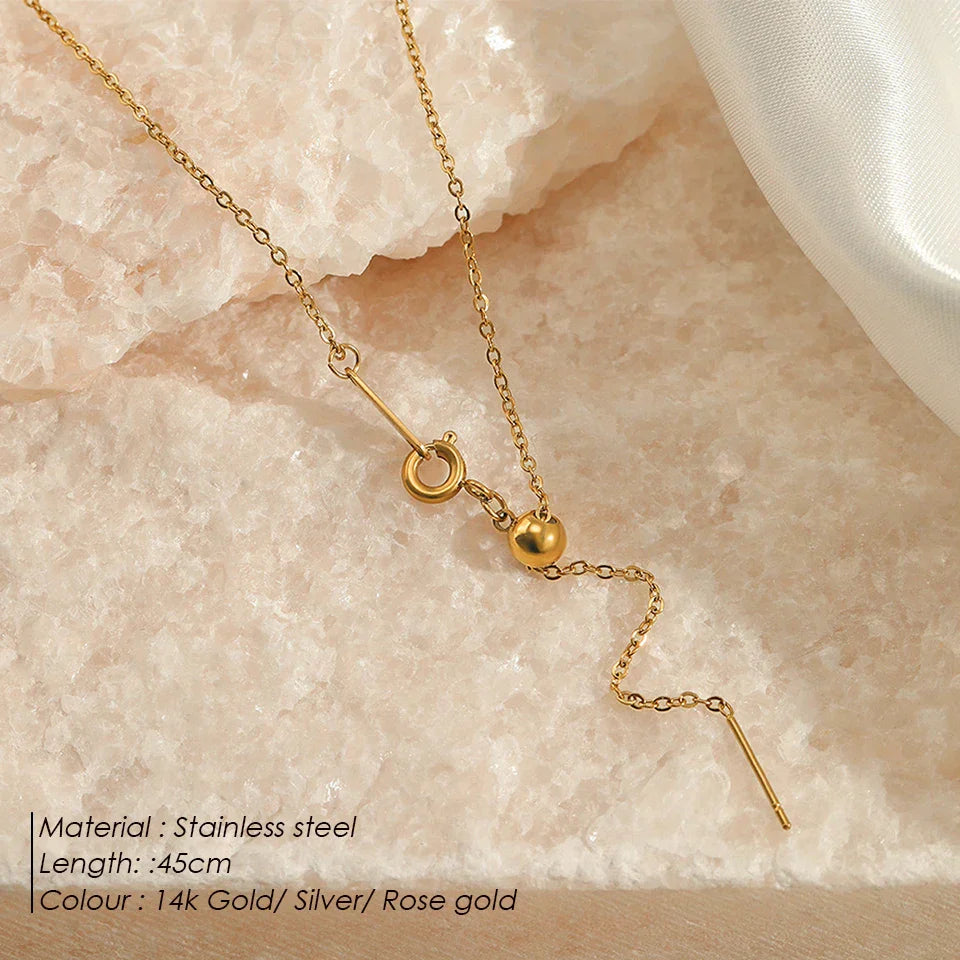 Adjusta Long Layered Pendant Necklace  Stainless Steel Necklace Chocker Necklaces for Women Fashion Jewelry YX26925