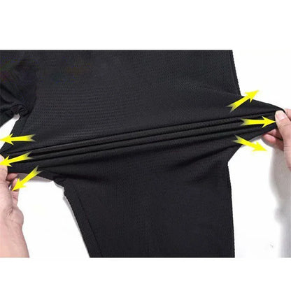 Men's Hollow Out Ice Silk Pants Mesh Breathable Casual Thin Quick Dry Pant Loose Elastic Beam Feet Pants Sports Fitness Trousers