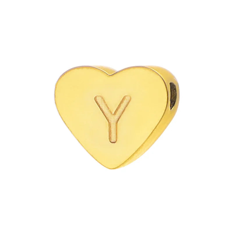 Initial Name Heart Shape Pendant For Necklaces Stainless Steel Necklace for Women Bracelet Make Earrings Jewelry