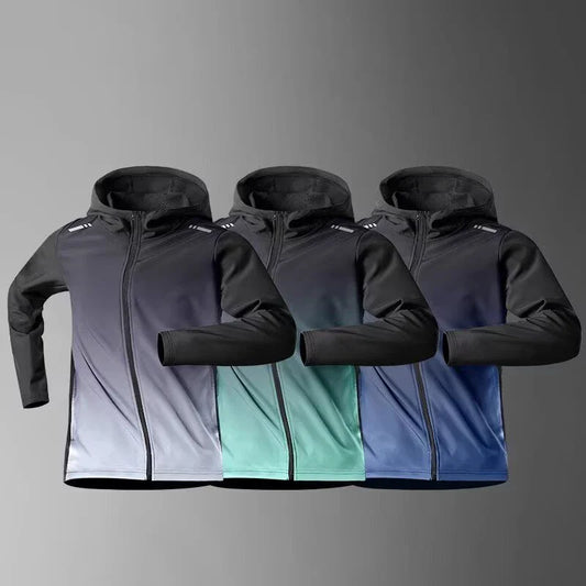 Quick Dry Men's Cycling Jacket Sports Running Outdoor Fitness Hooded Waterproof Motorcyclist Coat Gym Outdoor Skin Windbreaker