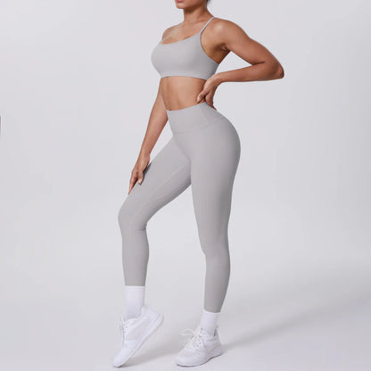 Yoga Suit Sports Set Gym Seamless High Impact Sports Bra Women's High Waist and Hips Tight Peach Buttocks Pants Womens Sportswea
