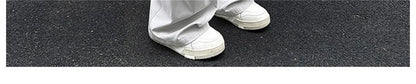 Fashion ice silk quick drying pants for men's summer thin pleated paratrooper work pants for teenagers loose casual spor pants